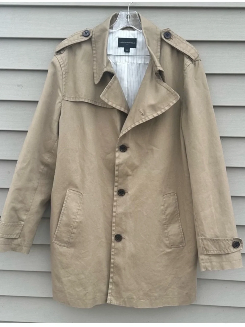 Banana Republic khaki trench coat jacket men’s XL